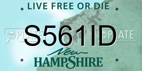 S561ID New Hampshire License Plate