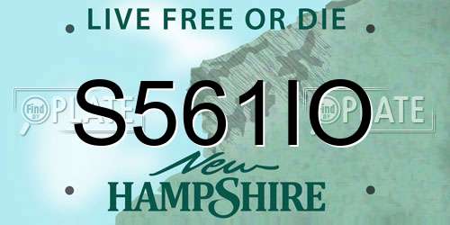 S561IO New Hampshire License Plate
