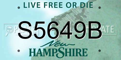 S5649B New Hampshire License Plate