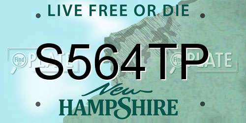 S564TP New Hampshire License Plate