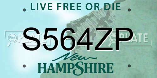 S564ZP New Hampshire License Plate