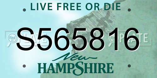 S565816 New Hampshire License Plate