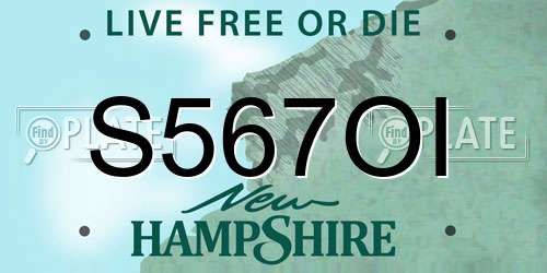 S567OI New Hampshire License Plate