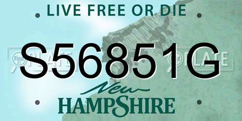 S56851G New Hampshire License Plate
