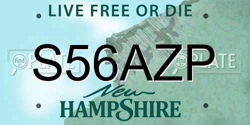 S56AZP New Hampshire License Plate