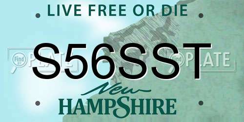 S56SST New Hampshire License Plate