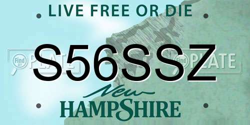 S56SSZ New Hampshire License Plate