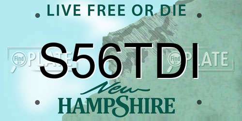 S56TDI New Hampshire License Plate