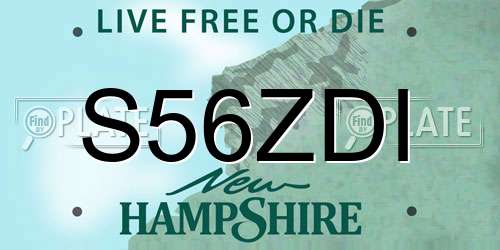 S56ZDI New Hampshire License Plate