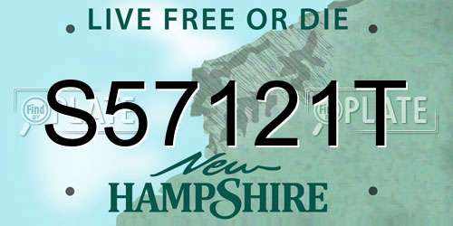 S57121T New Hampshire License Plate