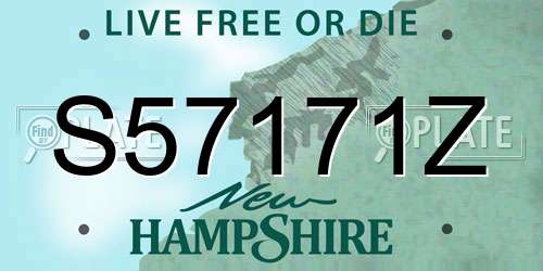 S57171Z New Hampshire License Plate