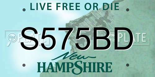 S575BD New Hampshire License Plate
