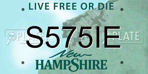 S575IE New Hampshire License Plate