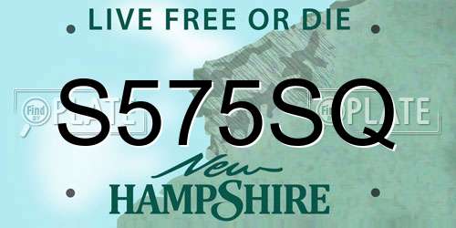 S575SQ New Hampshire License Plate