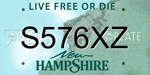 S576XZ New Hampshire License Plate