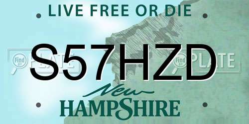 S57HZD New Hampshire License Plate