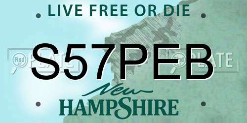 S57PEB New Hampshire License Plate