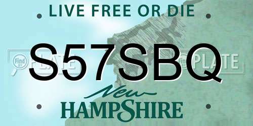 S57SBQ New Hampshire License Plate