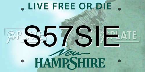 S57SIE New Hampshire License Plate