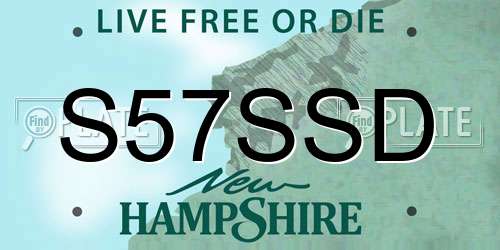 S57SSD New Hampshire License Plate
