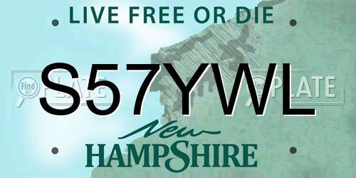 S57YWL New Hampshire License Plate