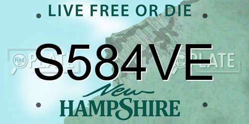 S584VE New Hampshire License Plate