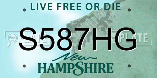 S587HG New Hampshire License Plate