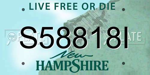 S58818I New Hampshire License Plate