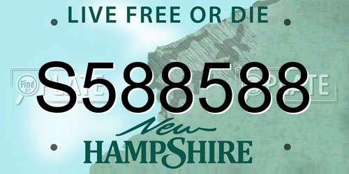 S588588 New Hampshire License Plate