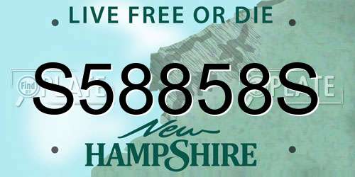 S58858S New Hampshire License Plate