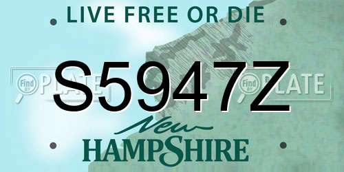 S5947Z New Hampshire License Plate
