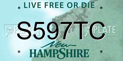 S597TC New Hampshire License Plate