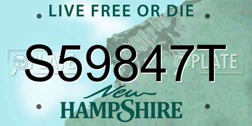 S59847T New Hampshire License Plate