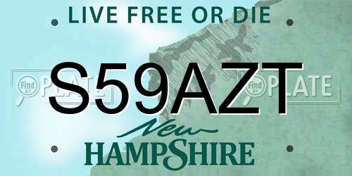 S59AZT New Hampshire License Plate