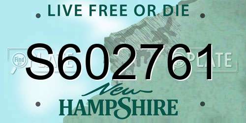 S602761 New Hampshire License Plate