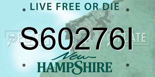S60276I New Hampshire License Plate