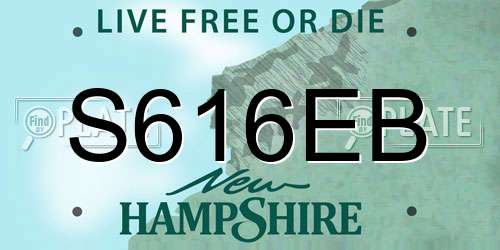 S616EB New Hampshire License Plate