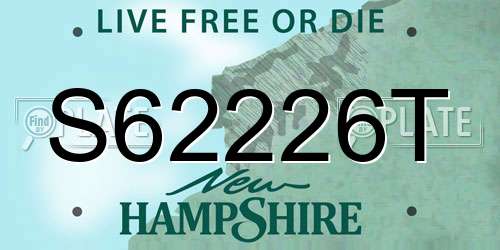 S62226T New Hampshire License Plate