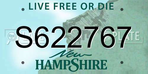 S622767 New Hampshire License Plate