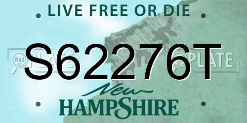 S62276T New Hampshire License Plate