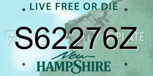 S62276Z New Hampshire License Plate