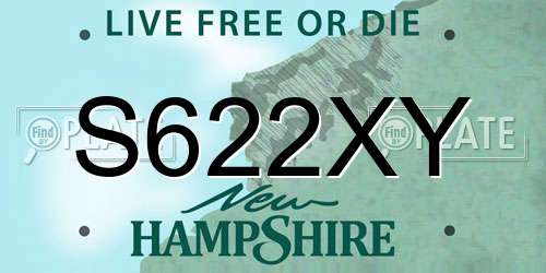 S622XY New Hampshire License Plate