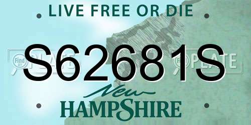 S62681S New Hampshire License Plate