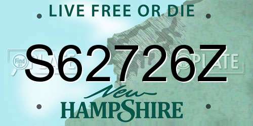 S62726Z New Hampshire License Plate