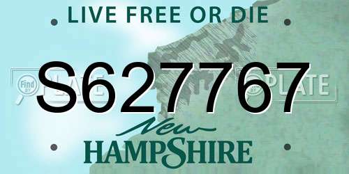 S627767 New Hampshire License Plate