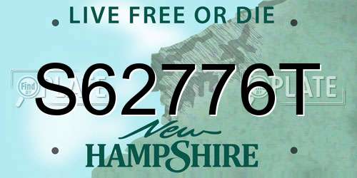 S62776T New Hampshire License Plate