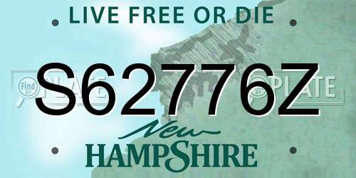 S62776Z New Hampshire License Plate
