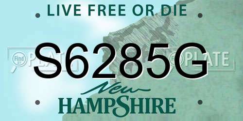 S6285G New Hampshire License Plate
