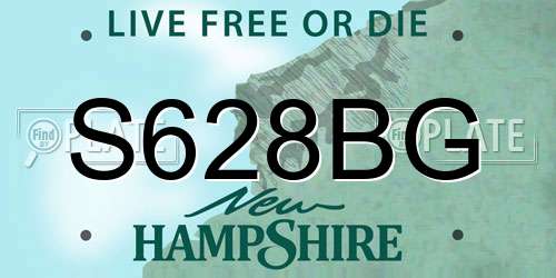 S628BG New Hampshire License Plate