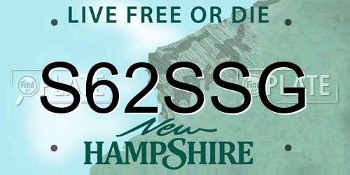 S62SSG New Hampshire License Plate